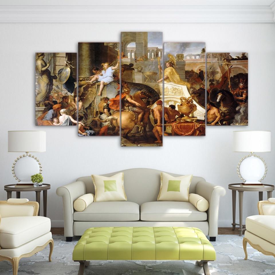 Triumphal Alexander - Abstract 5 Panel Canvas Art Wall Decor Triumphal Alexander - Abstract 5 Panel Canvas Art Wall Decor
