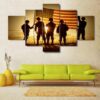 Troops With The Stars And Stripes - Abstract 5 Panel Canvas Art Wall Decor