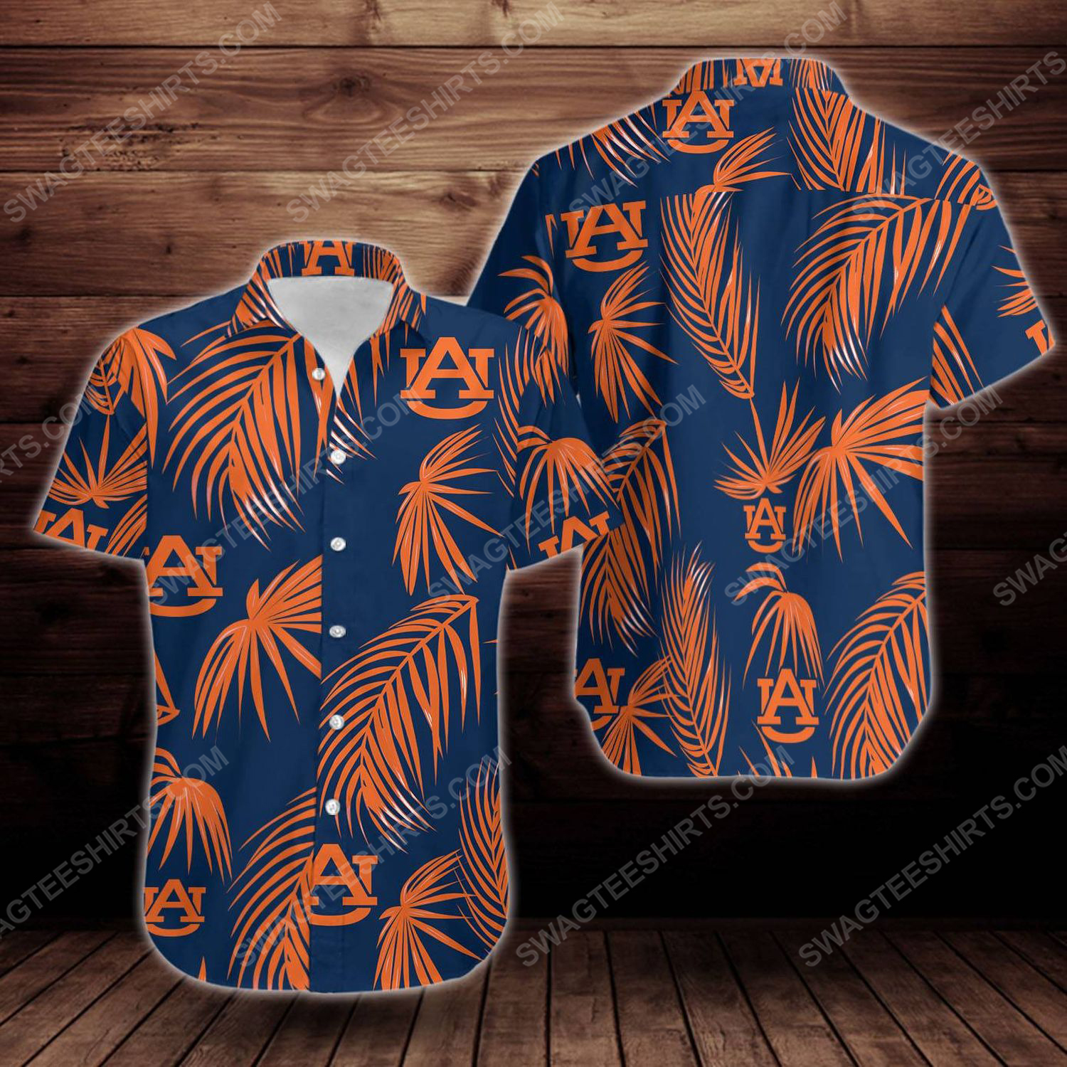 Tropical Auburn Tigers Short Sleeve Hawaiian Shirt Tropical Auburn Tigers Short Sleeve Hawaiian Shirt