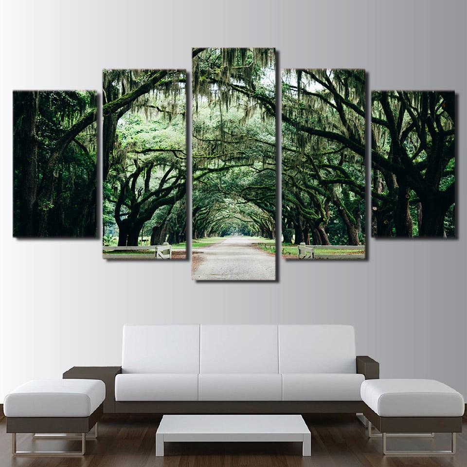 Tropical Banyan Tree - Nature 5 Panel Canvas Art Wall Decor Tropical Banyan Tree - Nature 5 Panel Canvas Art Wall Decor