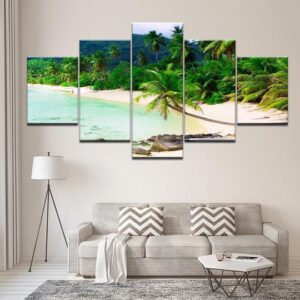 Tropical Beach Paradise - Space 5 Panel Canvas Art Wall Decor