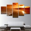 Tropical Beach Sunset 1 - Space 5 Panel Canvas Art Wall Decor
