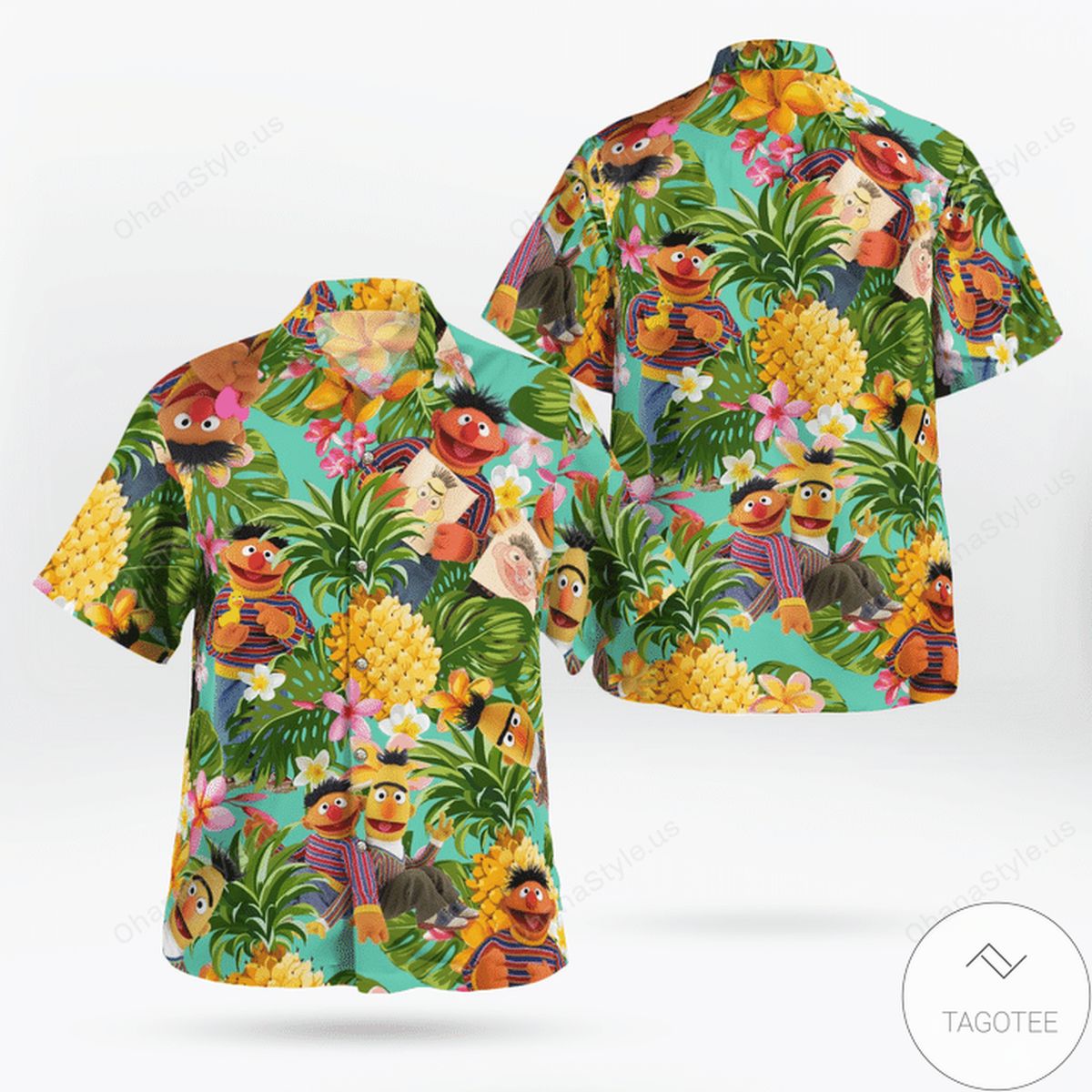Tropical Bert And Ernie Hawaiian Shirt Tropical Bert And Ernie Hawaiian Shirt