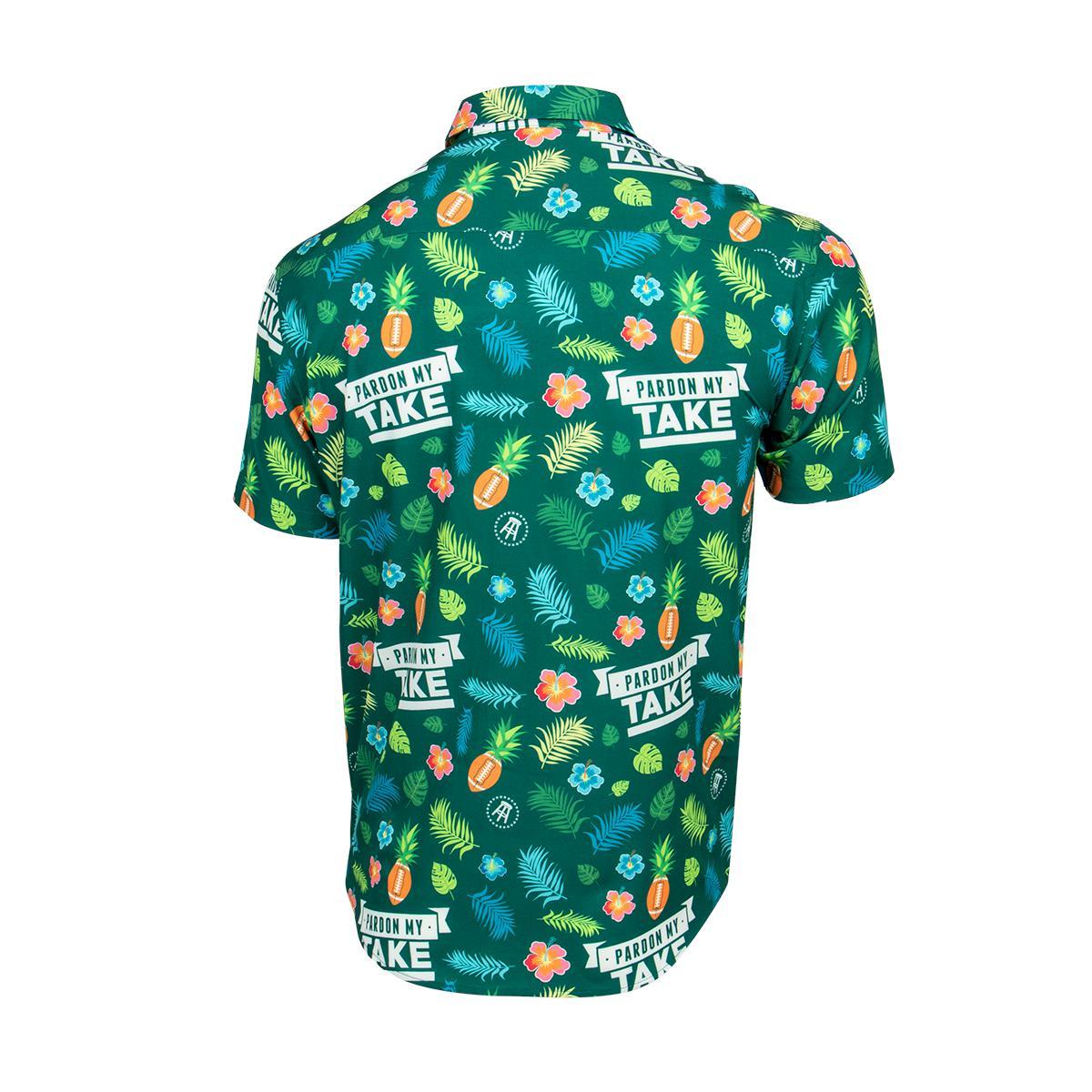 Tropical Bros X Pardon My Take Green Hawaiian Shirt Tropical Bros X Pardon My Take Green Hawaiian Shirt