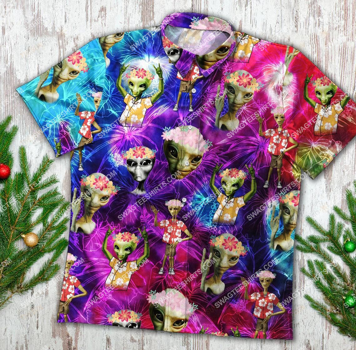 Tropical Colorful Alien All Over Printed Hawaiian Shirt Tropical Colorful Alien All Over Printed Hawaiian Shirt