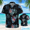 Tropical Cycling Bike Hawaiian Shirt Summer Button Up