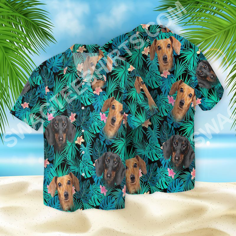 Tropical Dachshund Dog Lover All Over Printed Hawaiian Shirt Tropical Dachshund Dog Lover All Over Printed Hawaiian Shirt