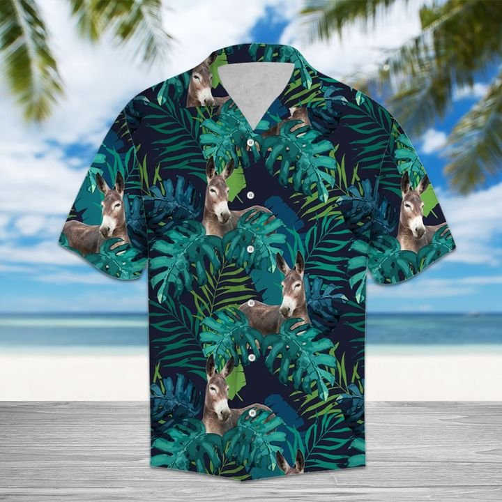 Tropical Donkey Hawaiian Shirt Summer Button Up Tropical Donkey Hawaiian Shirt Summer Button Up