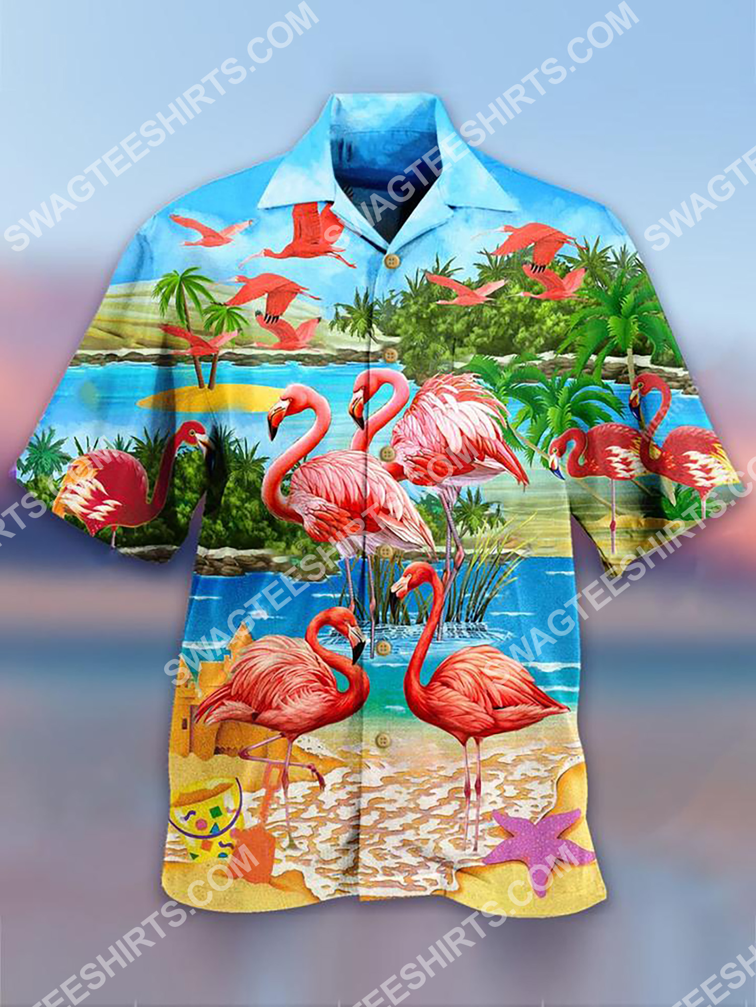Tropical Flamingo All Over Printing Hawaiian Shirt Tropical Flamingo All Over Printing Hawaiian Shirt