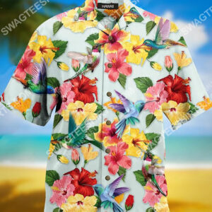 Tropical Flower And Bird All Over Printing Hawaiian Shirt