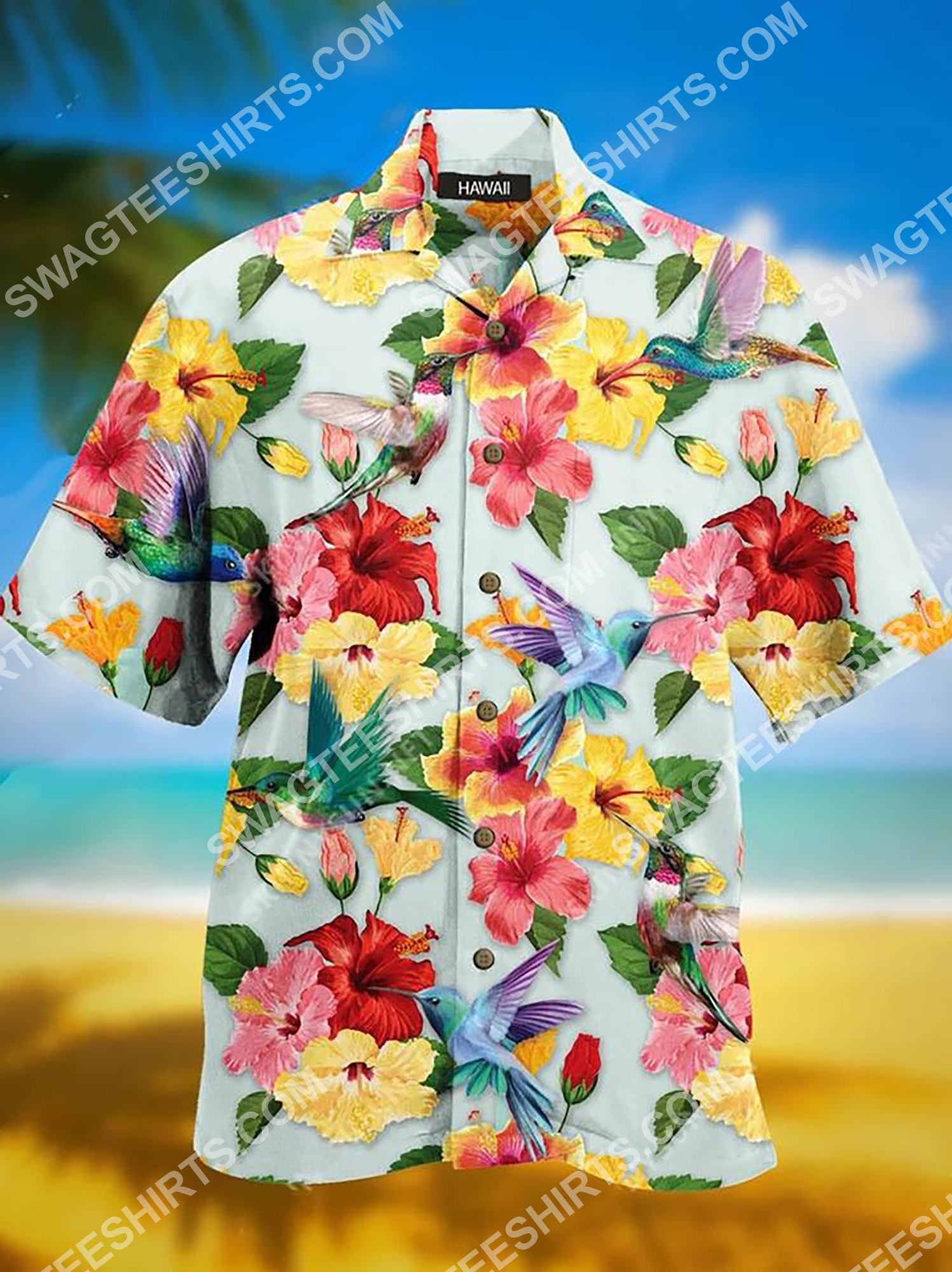 Tropical Flower And Bird All Over Printing Hawaiian Shirt Tropical Flower And Bird All Over Printing Hawaiian Shirt