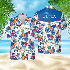 Tropical Flower Michelob Ultra Beer Full Printed Hawaiian Shirt