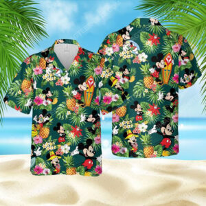 Tropical Flower Mickey Mouse Surfer Summer Time Hawaiian Shirt