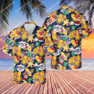 Tropical Fruit Busch Light Apple Beer All Over Print Hawaiian Shirt