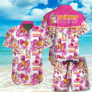 Tropical Fruit Dunkin’ Donuts All Over Print Hawaiian Shirt