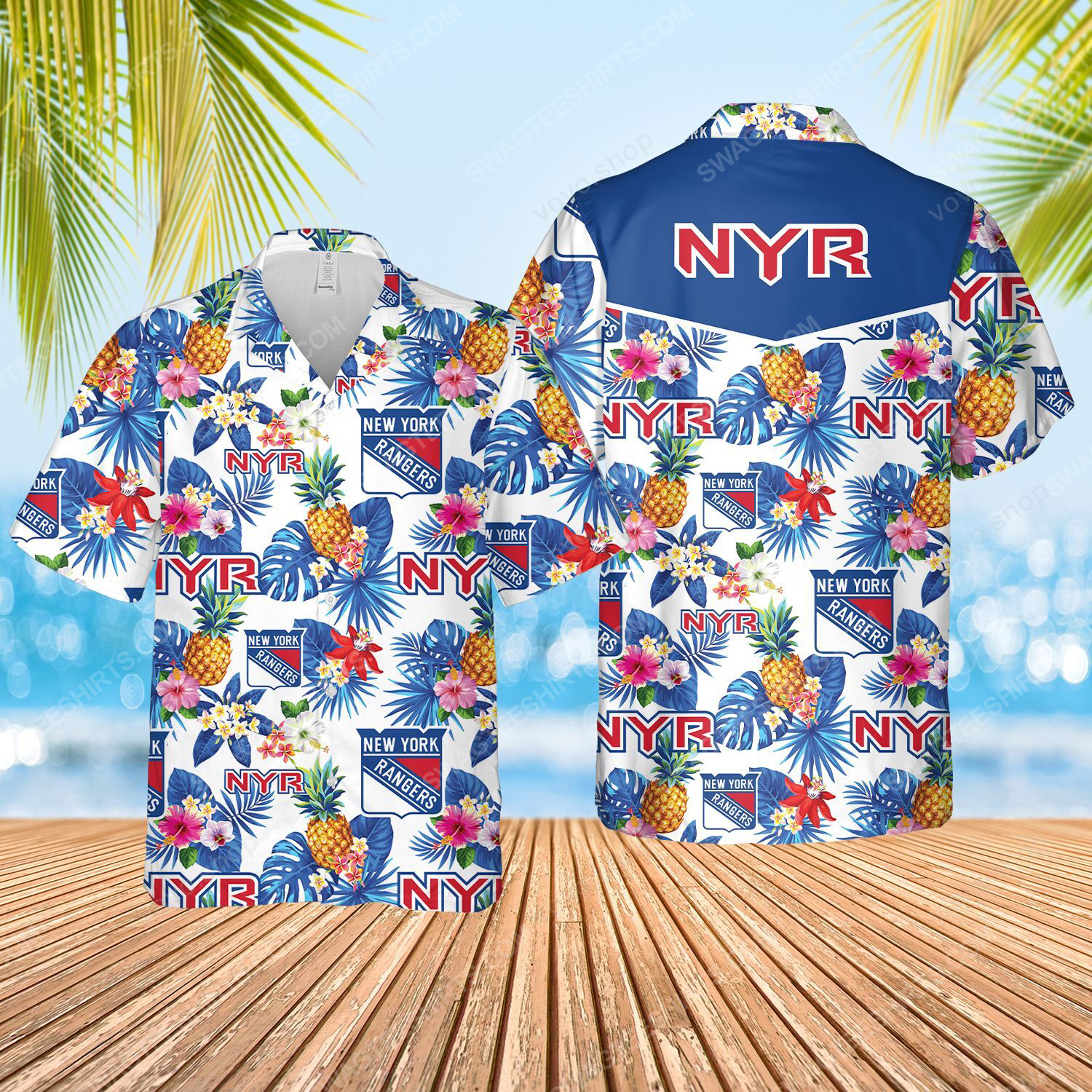 Tropical Fruit New York Rangers Full Printed Hawaiian Shirt Tropical Fruit New York Rangers Full Printed Hawaiian Shirt