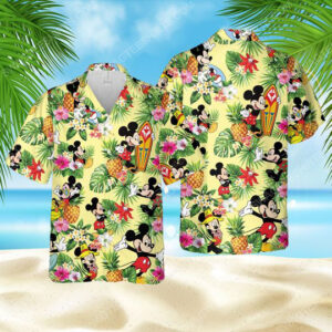 Tropical Fruits Mickey Mouse Surfing Summer Vibe Hawaiian Shirt