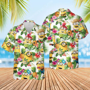 Tropical Fruits Minions Summer Vacation Hawaiian Shirt