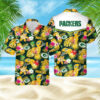 Tropical Green Bay Packers Football All Over Print Hawaiian Shirt