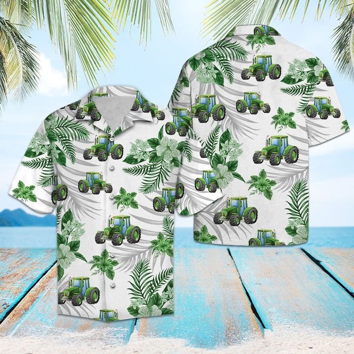 Tropical Green Hawaiian Shirt Summer Button Up Tropical Green Hawaiian Shirt Summer Button Up