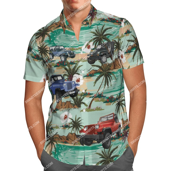Tropical Island Jeep All Over Printed Hawaiian Shirt Tropical Island Jeep All Over Printed Hawaiian Shirt