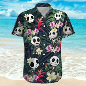 Tropical Jack Skellington All Over Print Hawaiian Shirt