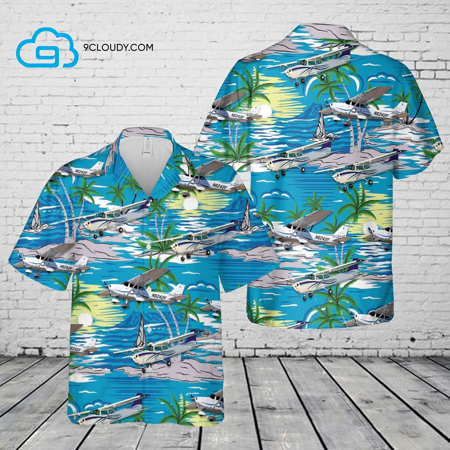 Tropical Palm Tree Cessna 172 Full Print Hawaiian Shirt Tropical Palm Tree Cessna 172 Full Print Hawaiian Shirt