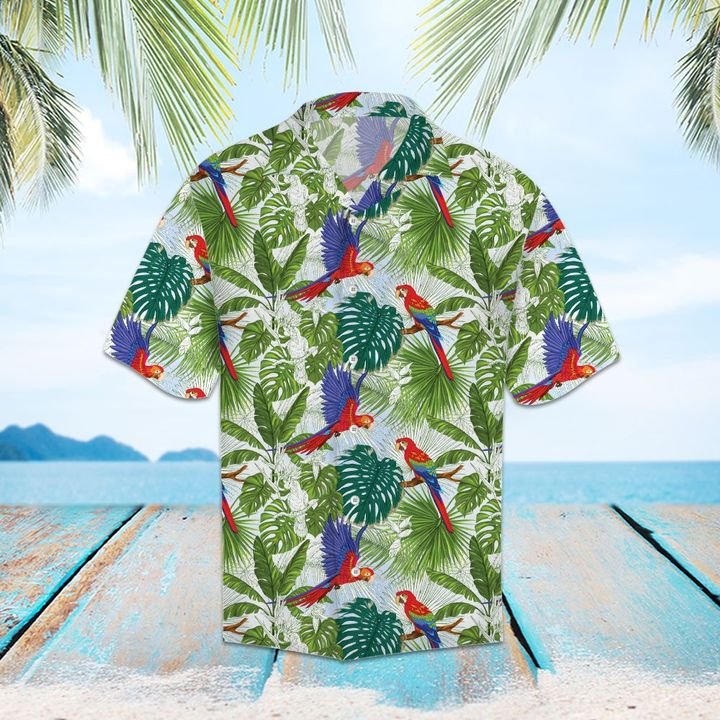 Tropical Parrot Hawaiian Shirt Summer Button Up Tropical Parrot Hawaiian Shirt Summer Button Up