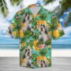 Tropical Pineapple Bearded Collie Hawaiian Shirt Summer Button Up