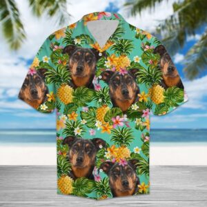 Tropical Pineapple Beauceron Hawaiian Shirt Summer Button Up