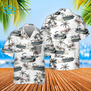 Tropical Pontoon Boats Full Print Hawaiian Shirt