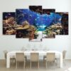 Tropical Reef Fish Ocean - Animal 5 Panel Canvas Art Wall Decor