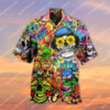 Tropical Skull Hippie Style All Over Printed Hawaiian Shirt