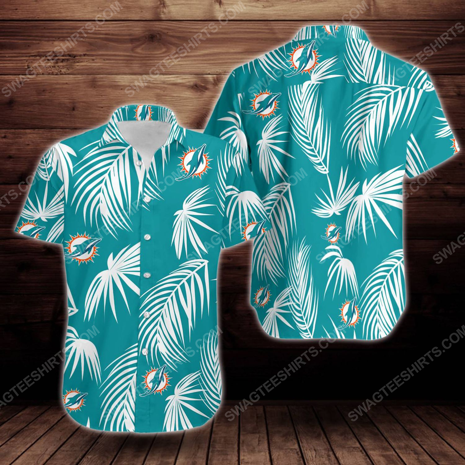 Tropical Summer Miami Dolphins Short Sleeve Hawaiian Shirt Tropical Summer Miami Dolphins Short Sleeve Hawaiian Shirt