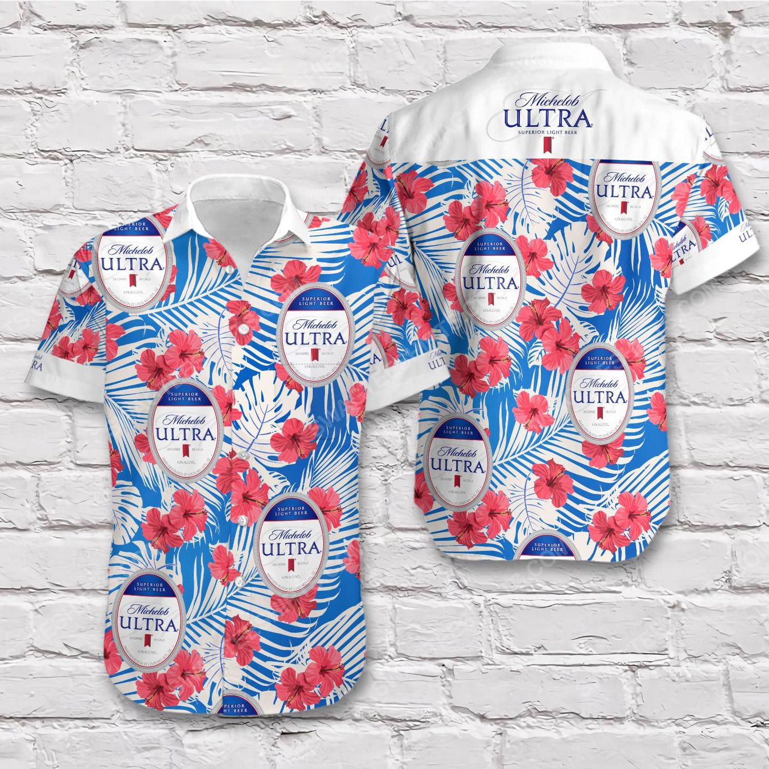 Tropical Summer Michelob Ultra Beer Short Sleeve Hawaiian Shirt Tropical Summer Michelob Ultra Beer Short Sleeve Hawaiian Shirt