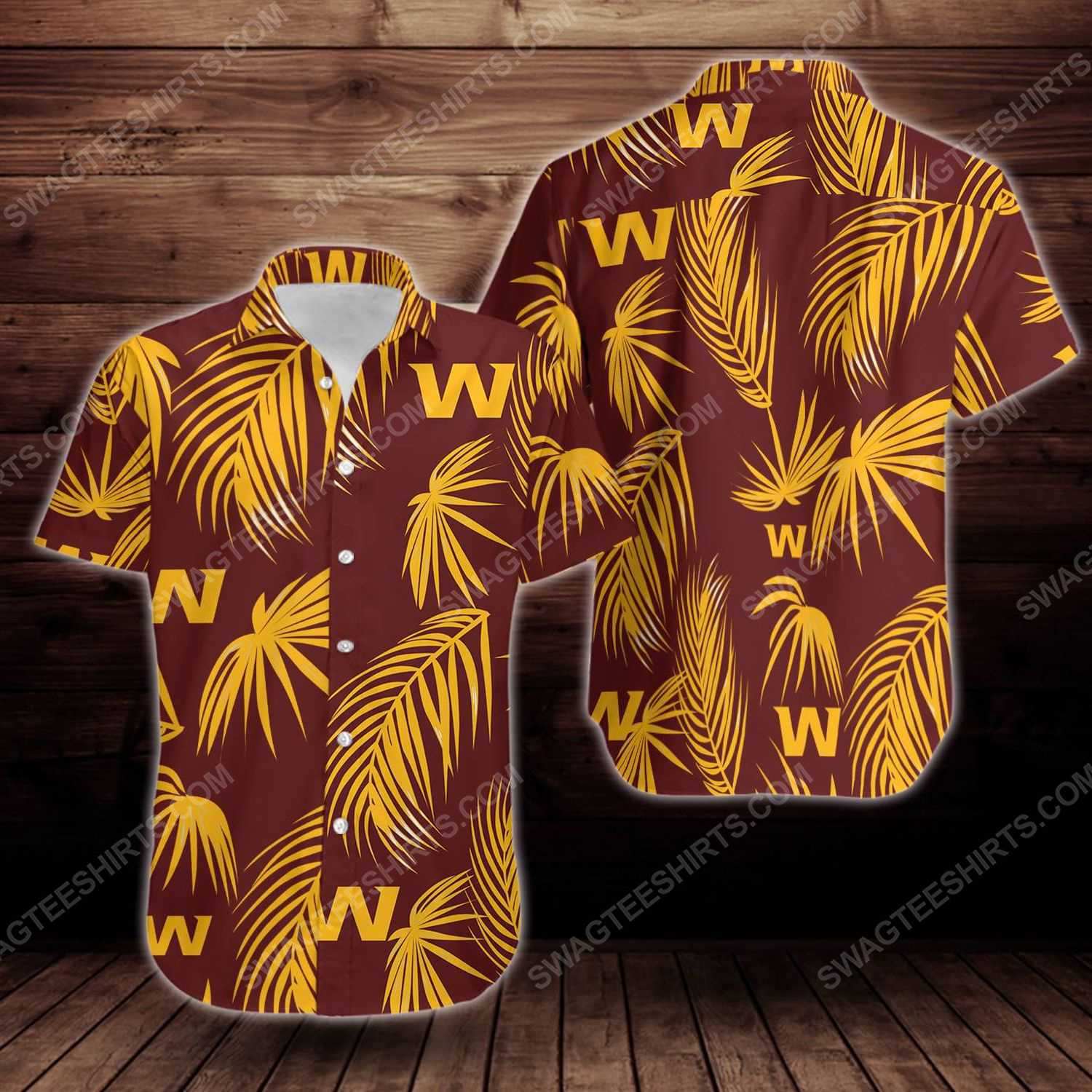 Tropical Summer Washington Football Team Short Sleeve Hawaiian Shirt Tropical Summer Washington Football Team Short Sleeve Hawaiian Shirt