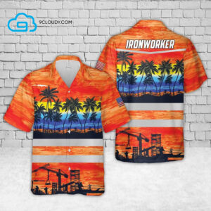 Tropical Sunset Ironworker Full Print Hawaiian Shirt