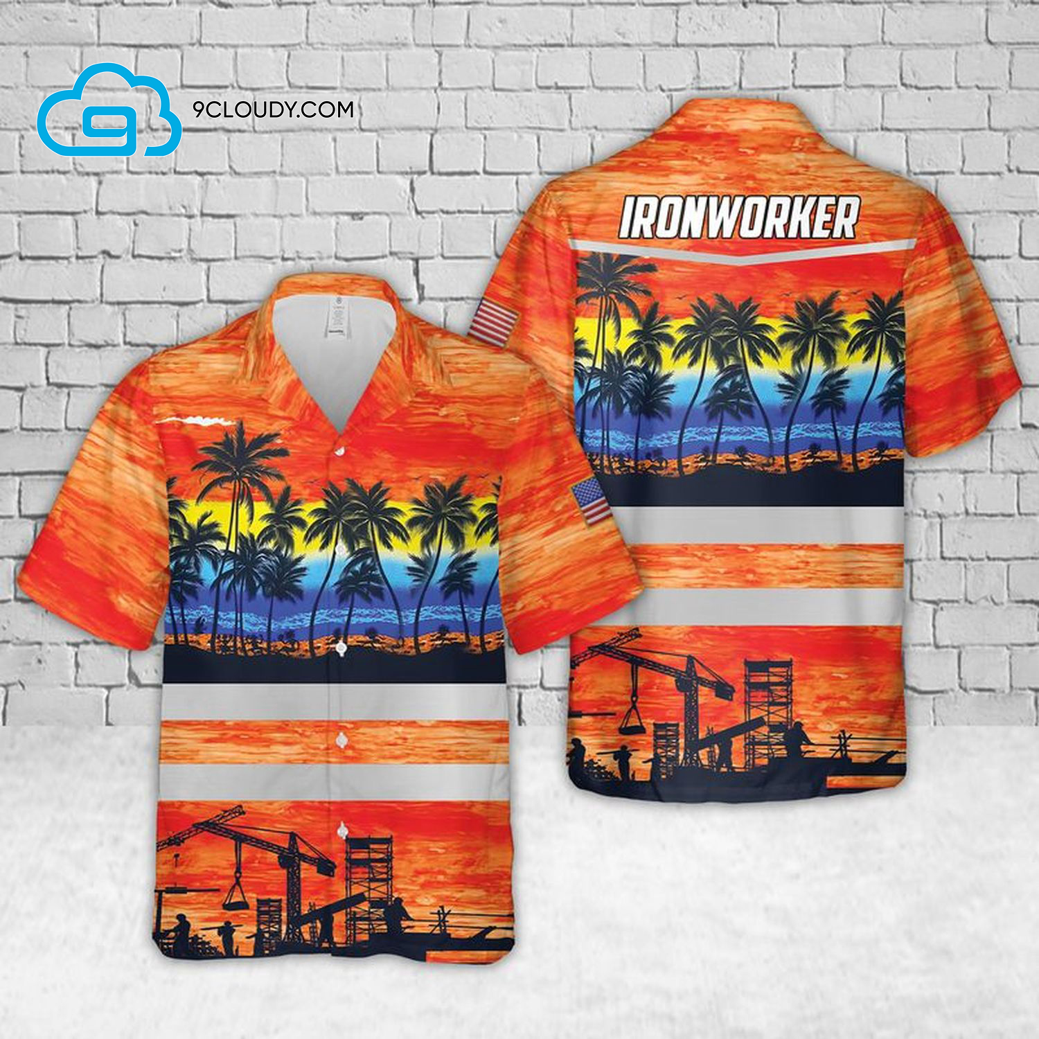 Tropical Sunset Ironworker Full Print Hawaiian Shirt Tropical Sunset Ironworker Full Print Hawaiian Shirt