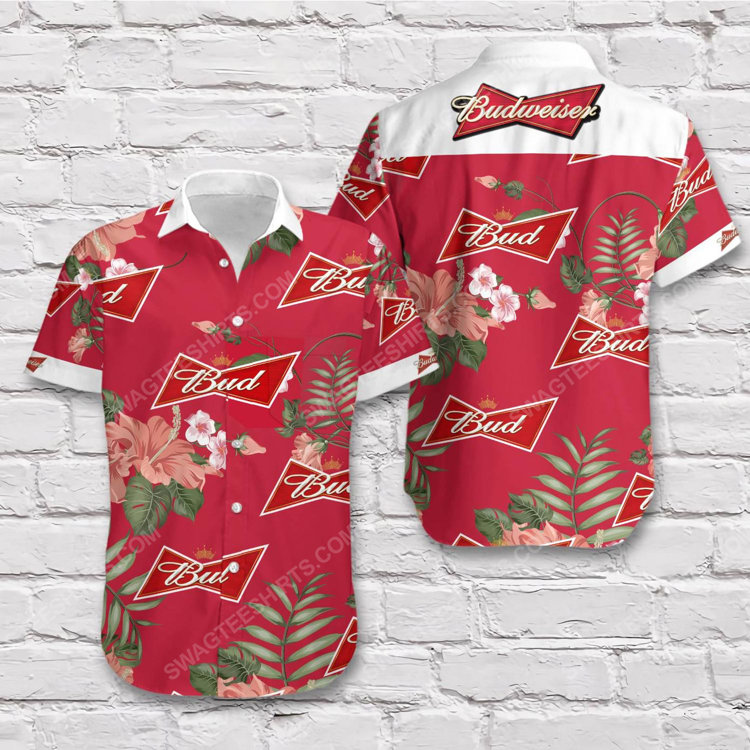 Tropical Vibe Budweiser Beer Short Sleeve Hawaiian Shirt Tropical Vibe Budweiser Beer Short Sleeve Hawaiian Shirt