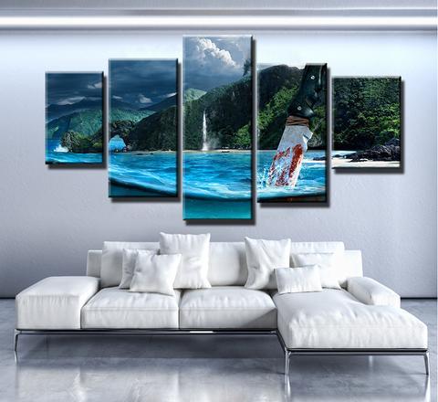 Trouble In Paradise - Nature 5 Panel Canvas Art Wall Decor Trouble In Paradise - Nature 5 Panel Canvas Art Wall Decor
