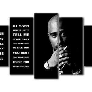 Tupac Shakur Quotes Rapper 2 - Music 5 Panel Canvas Art Wall Decor