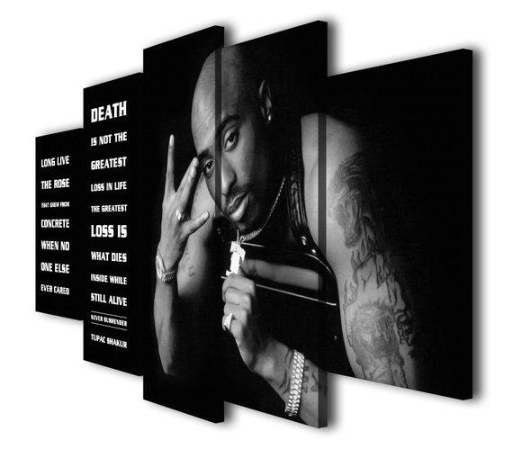 Tupac Shakur - Famous Person 5 Panel Canvas Art Wall Decor Tupac Shakur - Famous Person 5 Panel Canvas Art Wall Decor