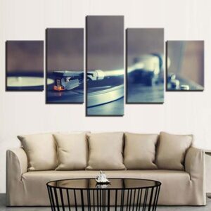Turntable Record Player - Music 5 Panel Canvas Art Wall Decor