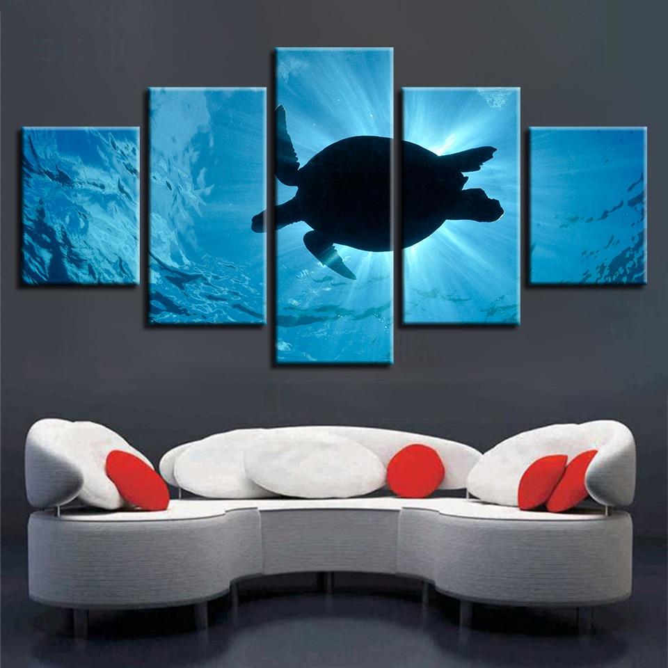 Turtle 02 - Animal 5 Panel Canvas Art Wall Decor Turtle 02 - Animal 5 Panel Canvas Art Wall Decor