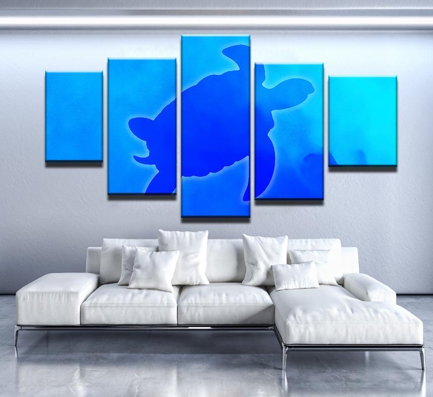Turtle Under The Sea - Animal 5 Panel Canvas Art Wall Decor Turtle Under The Sea - Animal 5 Panel Canvas Art Wall Decor