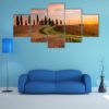 Tuscan Sunrise Landscape - Nature 5 Panel Canvas Art Wall Decor