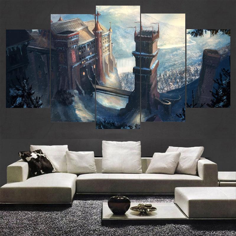 Tv Play Game Of Thrones Castle - Movie 5 Panel Canvas Art Wall Decor Tv Play Game Of Thrones Castle - Movie 5 Panel Canvas Art Wall Decor