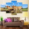 Twin Calves 02 - Animal 5 Panel Canvas Art Wall Decor