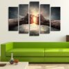 Two Fists Hitting Each Other - Abstract 5 Panel Canvas Art Wall Decor