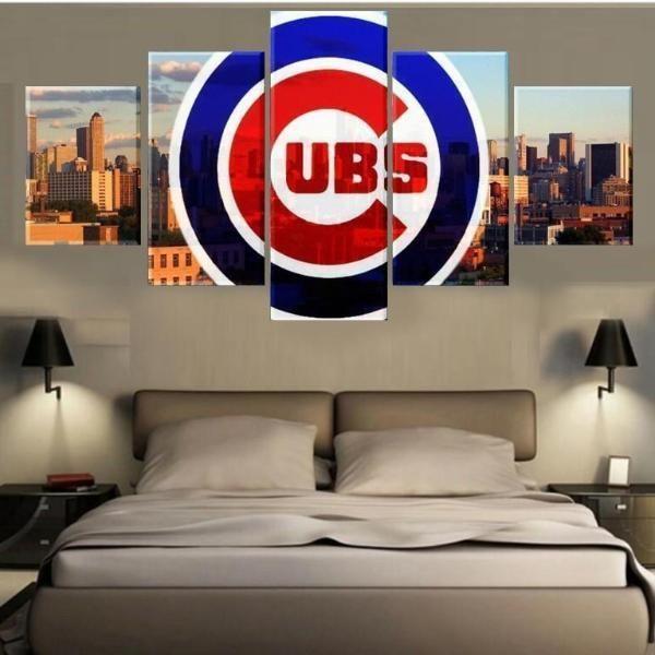 Type Cubs - Sport 5 Panel Canvas Art Wall Decor